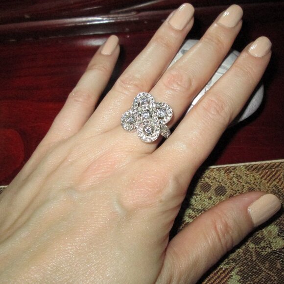 Cubic Zirconia Pavé Knot Cocktail Ring NWOT - Picture 8 of 10